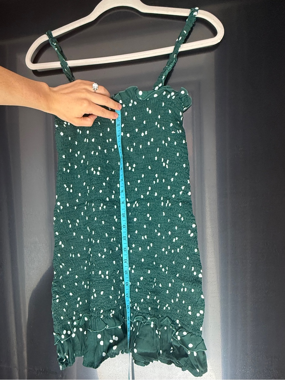 Faithfull the Brand Green Polka Dot Ruffle Mini Dress - Picture 9 of 10